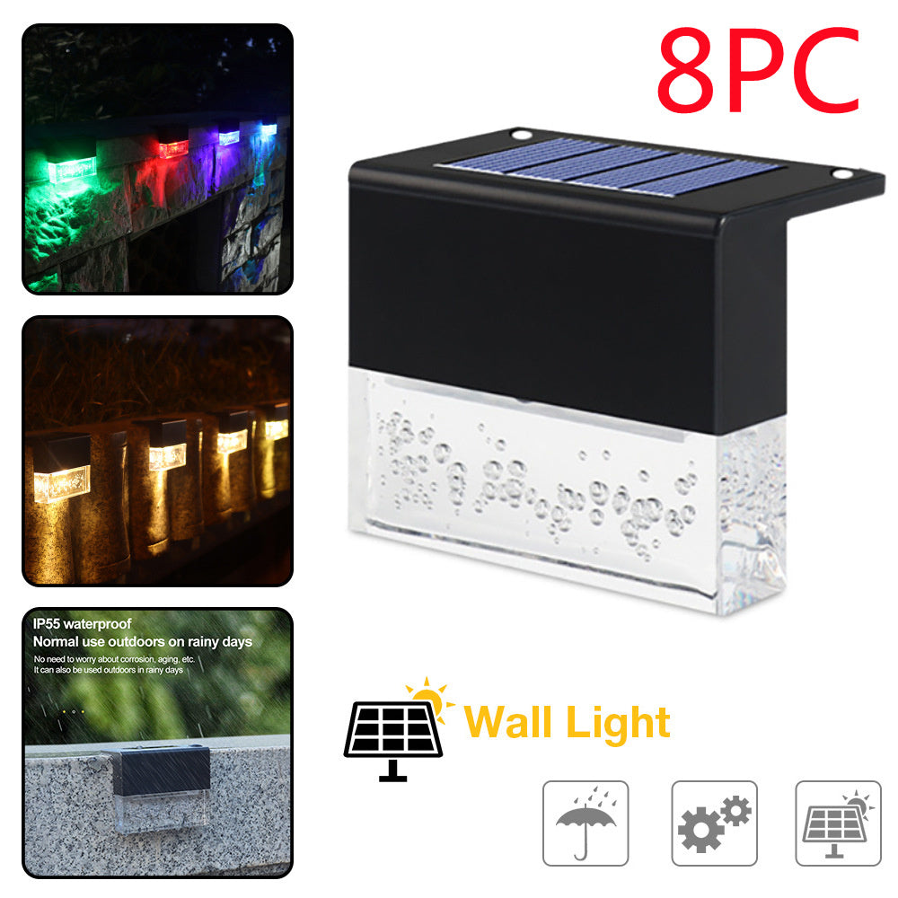 Waterproof New RGB LED Solar Crystal Step Lights