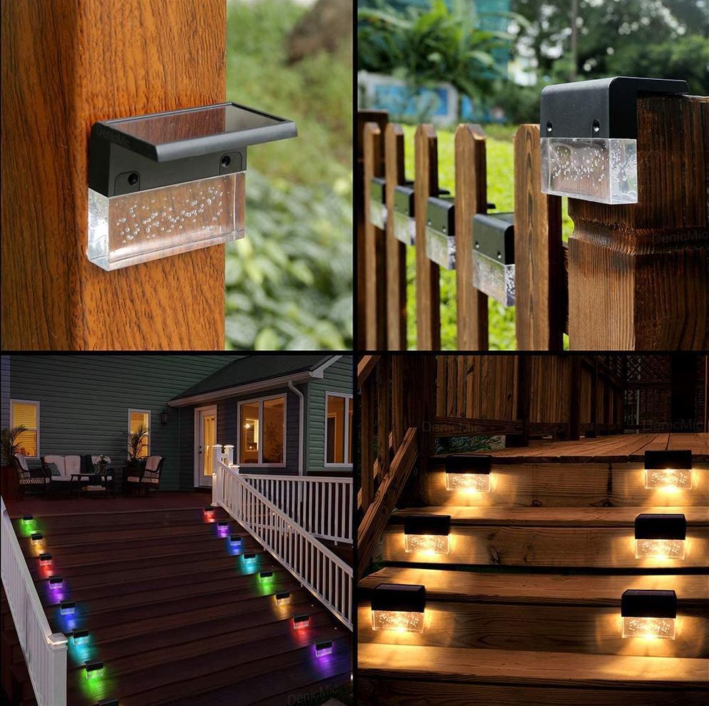 Waterproof New RGB LED Solar Crystal Step Lights