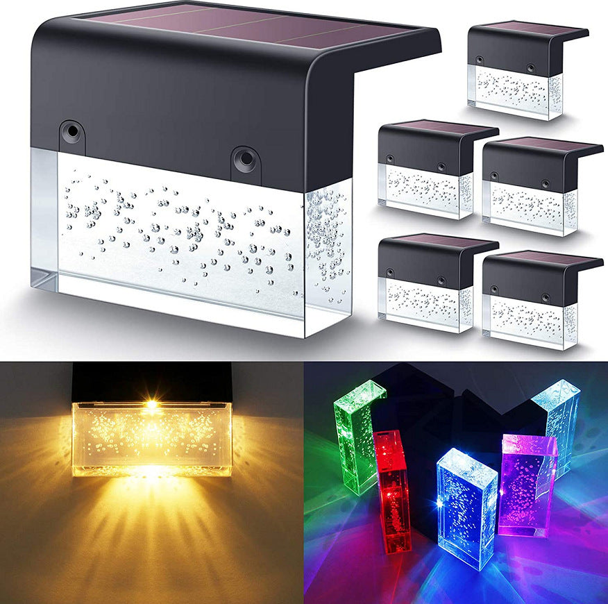 Waterproof New RGB LED Solar Crystal Step Lights