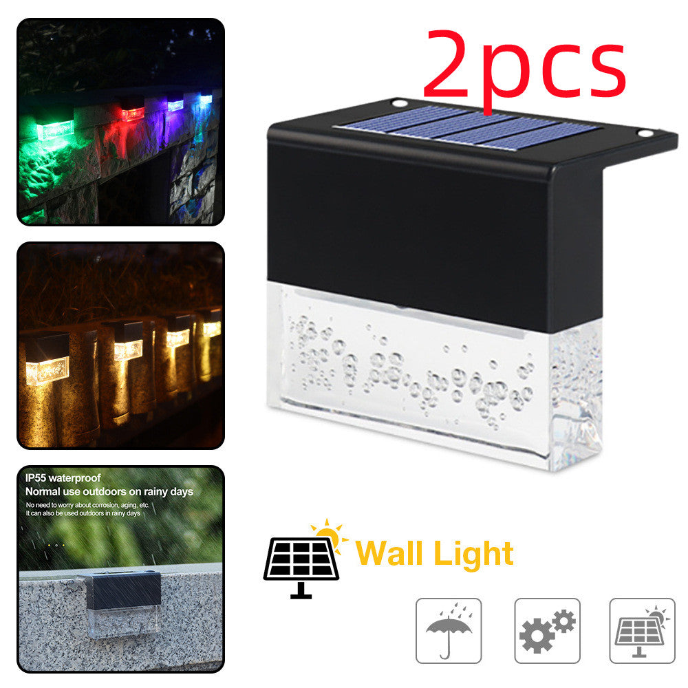 Waterproof New RGB LED Solar Crystal Step Lights