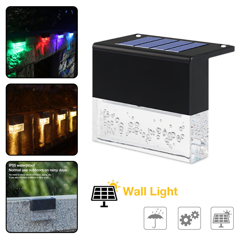 Waterproof New RGB LED Solar Crystal Step Lights
